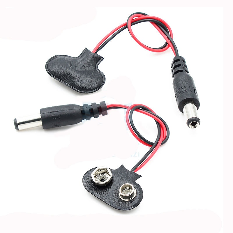 2.1 X 5.5mm Male DC Plug wire to 9V Battery Clip Snap Accessories DC2.1MM plug T-type for starter diy kit