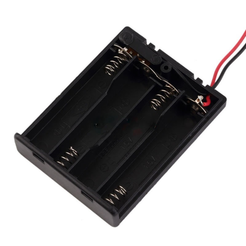 4AAA 4 x 1.5V AAA Battery Case Holder Leads Black With ON/OFF Switch