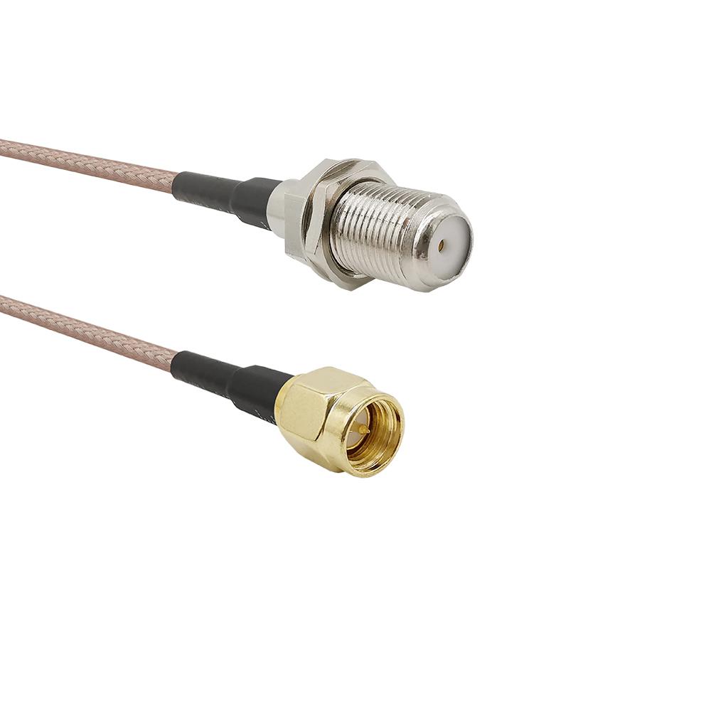 5Pcs RG316 RF Jumper pigtail Cable 6inch/15cm F Female Jack bulkhead to SMA Male Plug connector SMA Male to F Female adapter