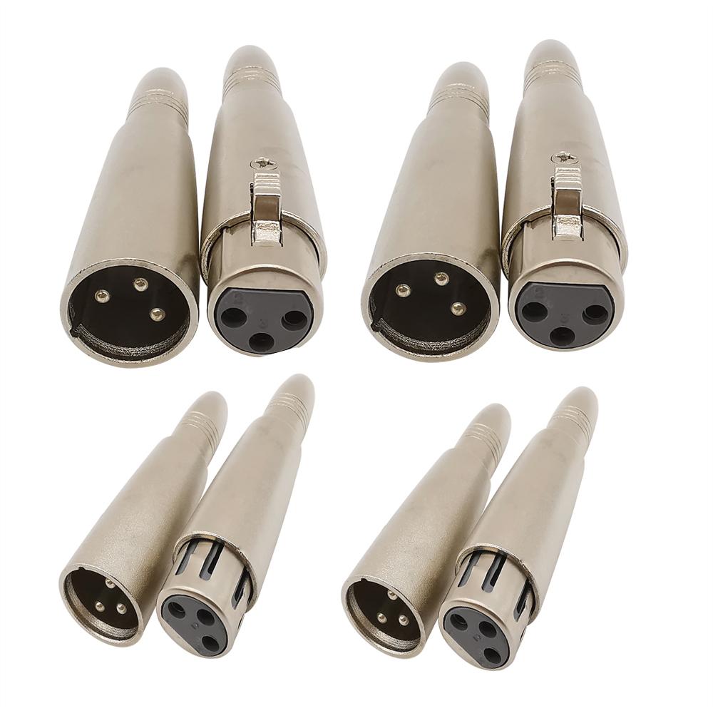 8Pcs Female Male 3 Pin XLR to 6.5mm 1/4" Female Socket Audio Adapter Mixer Microphone Speaker Connectors
