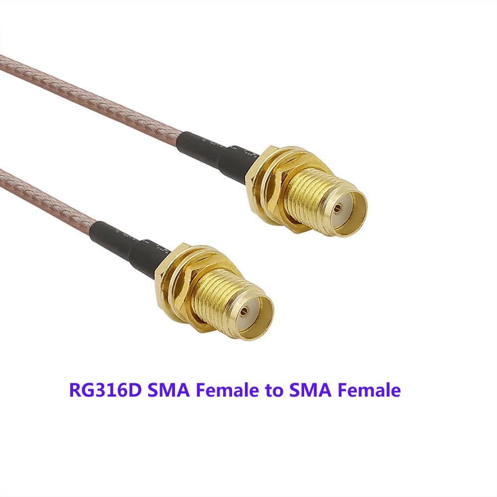 1Pcs 15CM RG316D Pigtail Double SMA Female to Female Adapter SMAK-SMAK Coax Cable Wire Connector Antenna Extendor