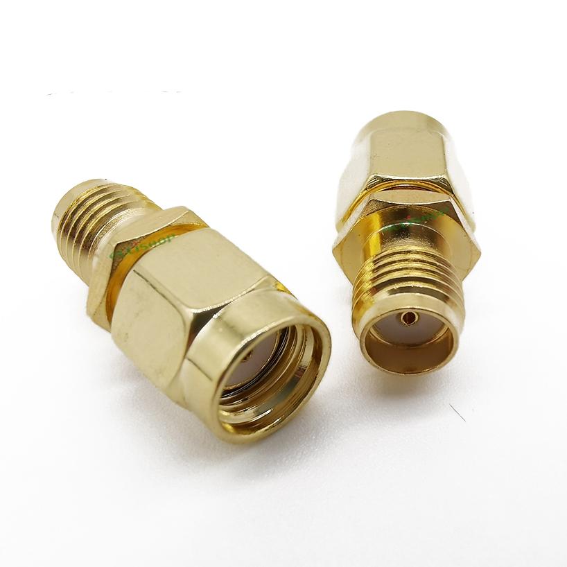 2Pcs RF Connector Adapter RP-SMA Male Switch SMA Female Straight Coupling Connector male to SMA female Jack Straight Wholesale