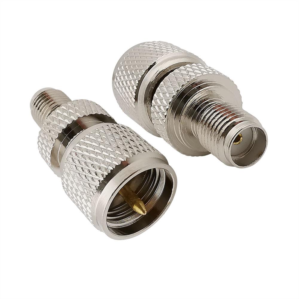 1Pcs Mini UHF Male to SMA Female RF Coaxial Connector Jack Plug Straight Adapter Nickel Plated