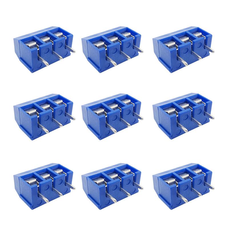 10/20Pcs KF301 5.0mm Pitch Screw PCB Terminal Block Connectors Straight Type KF301-3Pin Spliceable Plug-in Terminal kit Adapter