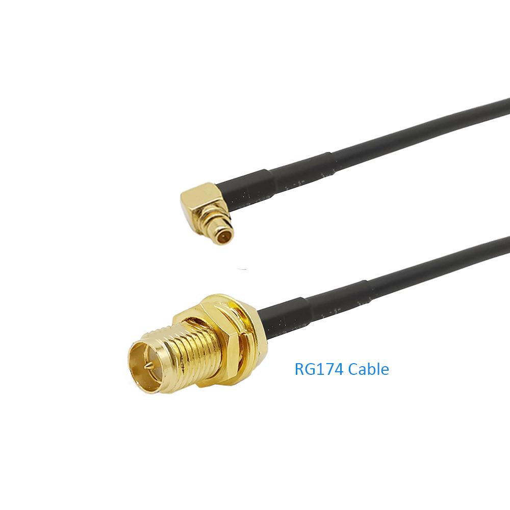 MMCX Male Plug Right Angle to RPSMA Female Jack RG316/RG316D/RG178/RG174 MMCX RF Coaxial Pigtail Jumper Low Loss Jumper cable