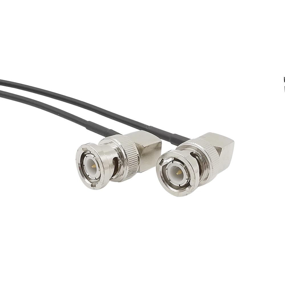 30CM RG174 RF Coaxial Cable BNC Male to BNC Plug right angle double BNC Plug extension RG174 coaxial cable