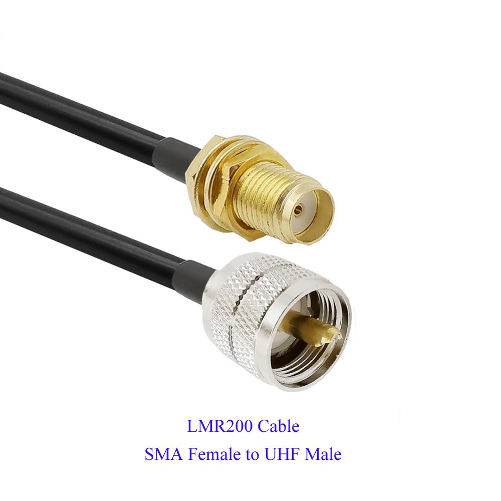 1Pcs RF LMR200 SMA Female to UHF Male L259 Wire Connector Handheld Radio Antenna Pigtail Cable Extender 1/3/5/8/10/12/15M