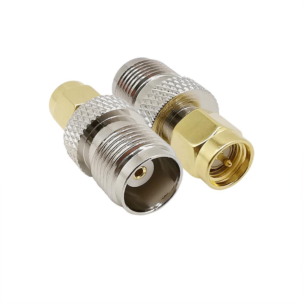 2Pcs TNC Female to SMA Male RF Coaxial Adapter Connector TNCk-SMAJ Series straight adapter