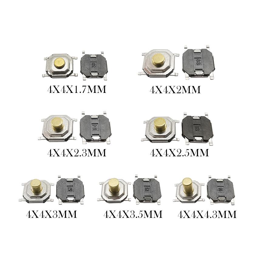 100PCS 4x4MM PCB Tactile Push Button Switch Micro Switch Mini Momentary Tact Switch Key Button SMD 4Pin Mini switch