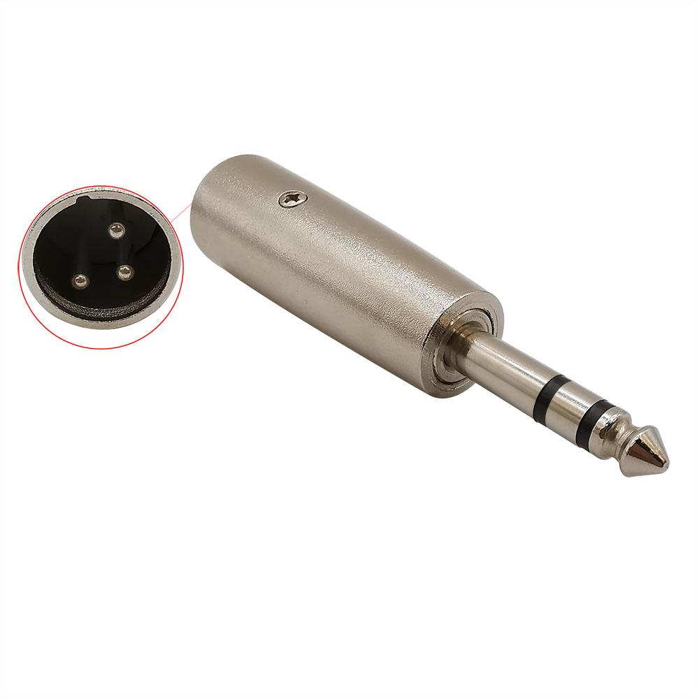 1Pcs 3Pin dual channel Speaker TRS Male To Female Adapter XLR Male To 1/4"6.35 6.5mm Stereo Microphone Mic connector Converter