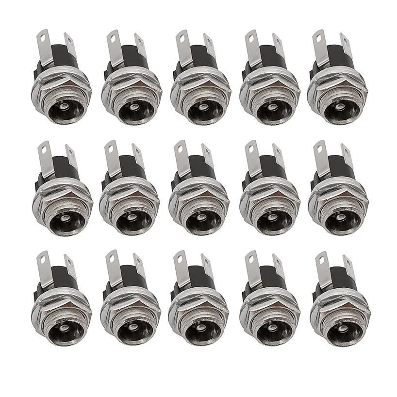5/10/20Pcs DC025M 5.5*2.1mm DC Socket With Nut 5.5x2.1mm DC Power Jack Socket Female Panel Mount Connector 5.5*2.1mm adapter