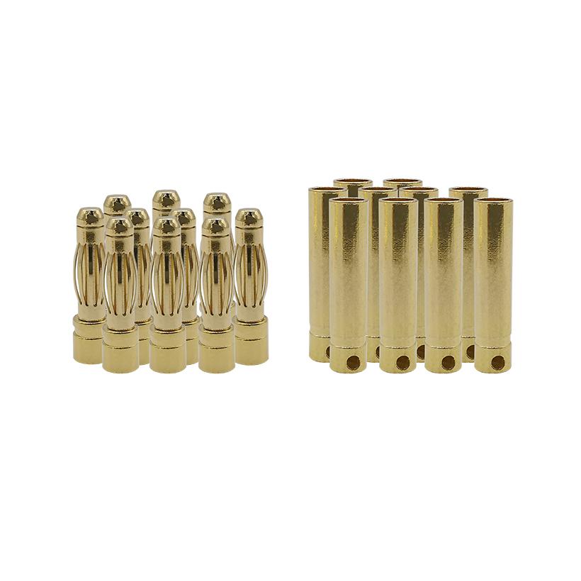 2/5/10Pair Bullet Banana plug 2mm 3mm 3.5mm 4mm Bullet Female Male Connectors Battery Parts Head Gold Plated Copper Banana Plugs