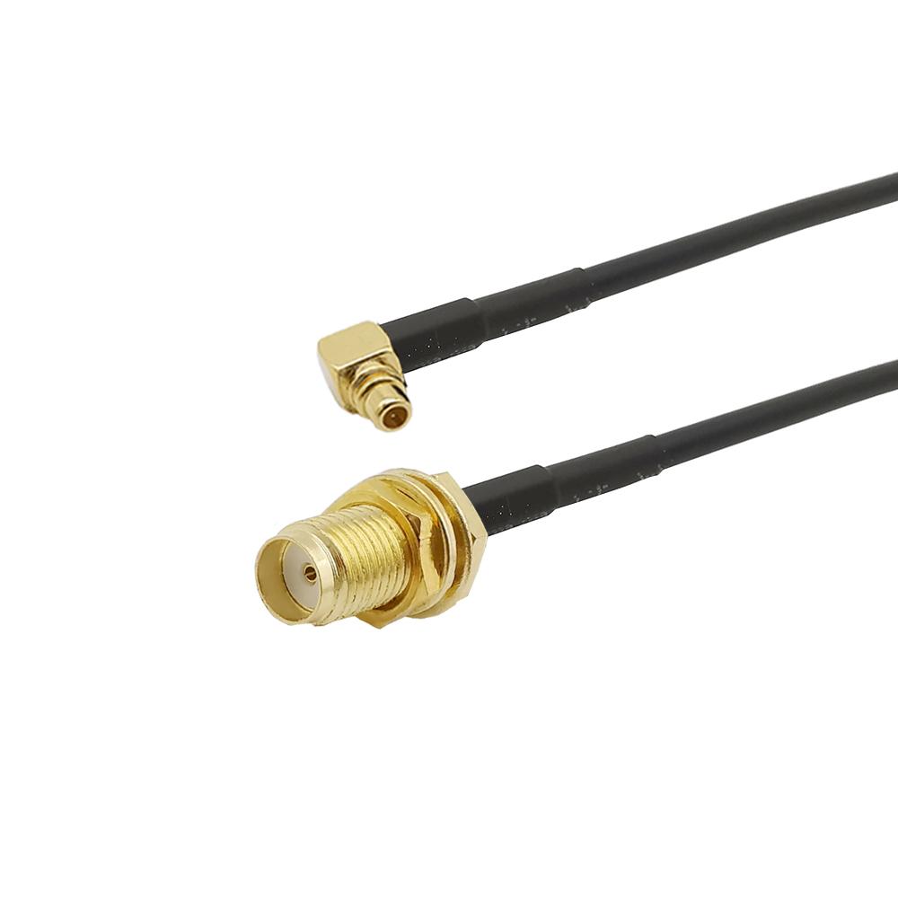 5PCS RF MMCX Male Right Angle Switch SMA Female Plug Pigtail Cable RG174 SMA Jack to MMCX Plug Connector Cable Jumper cable