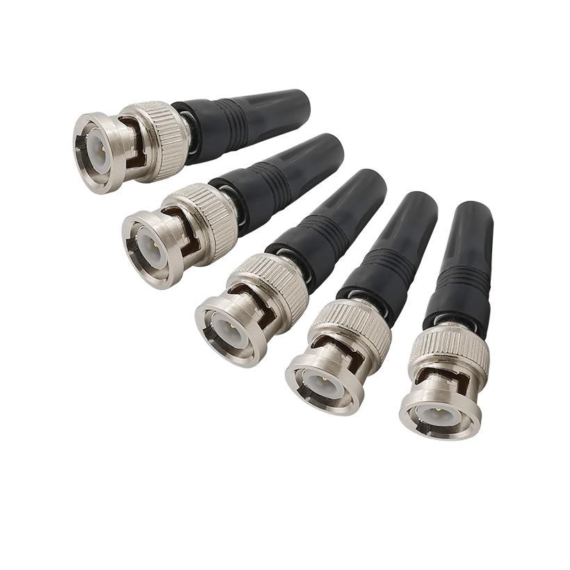 4Pcs Surveillance BNC Male RF Coaxial Plug Adapter Twist-on Coaxial RG59 Cable for CCTV Camera Video/AUDIO Connector