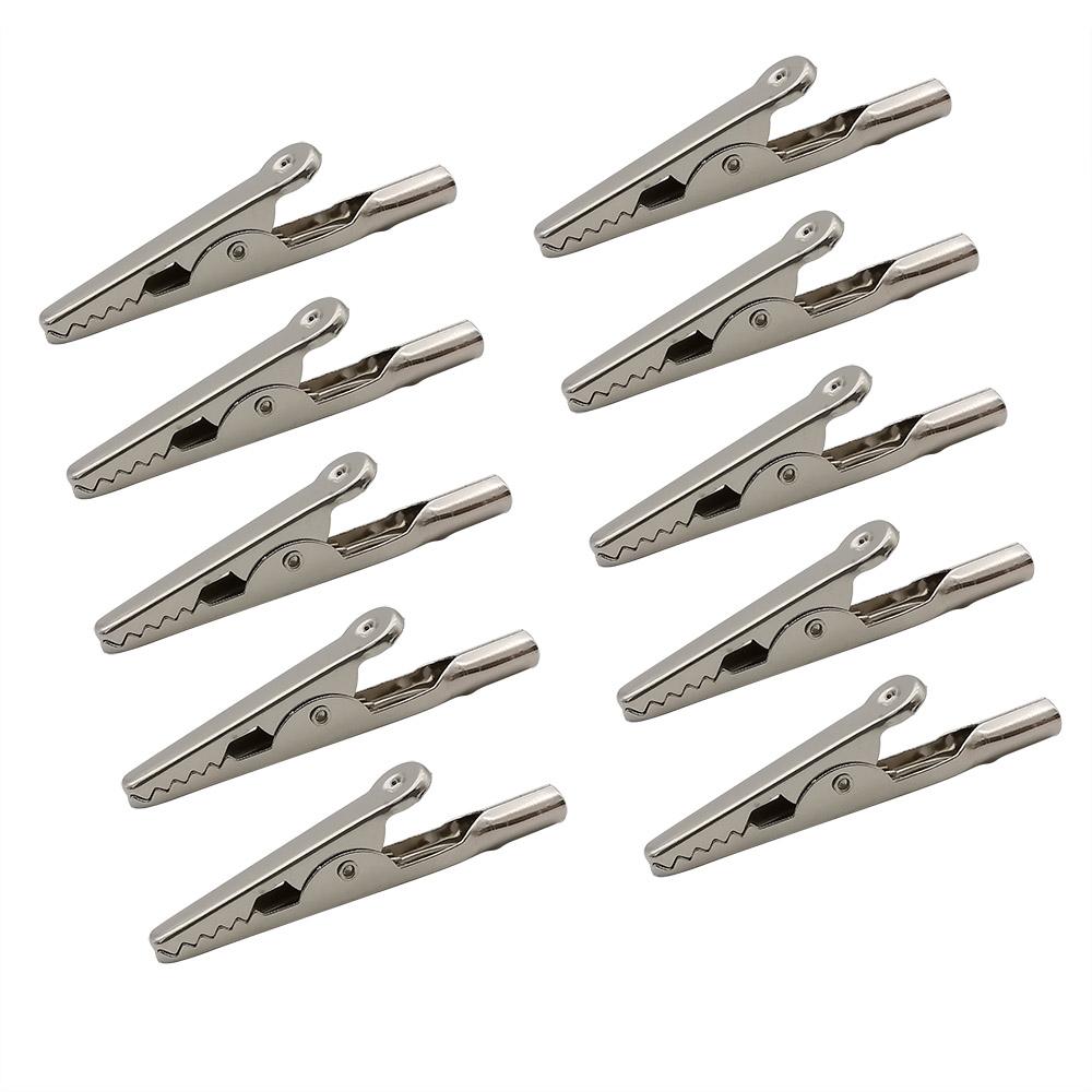100Pcs 51mm Length 10A Metal Crocodile Clips Cable Lead Testing Metal Alligator Clips Clamps