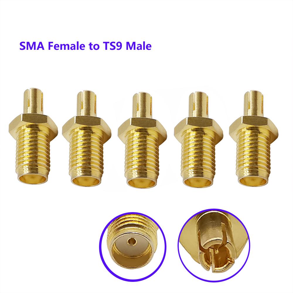 5Pcs Pigital TS9 Male to SMA Female Adapter SMA Jack to TS9 Plug Converter RF Coaxial Antenna Cable Connector