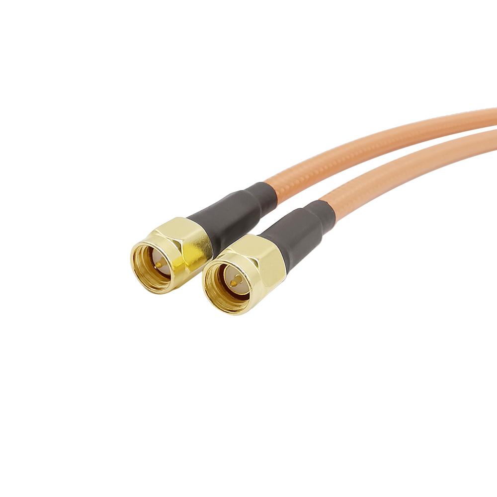 2Pcs Antenna SMA Male To SMA Male Connector Double SMA-J Plug RG400 RF Pigtail Low Loss Coaxial Cable Wire Adapter