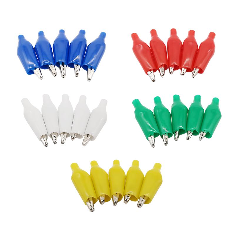 20pcs 28mm Alligator Clips Crocodile Clamp Electrical Test Clamps Jumper Helper with Protective Insulation Cover