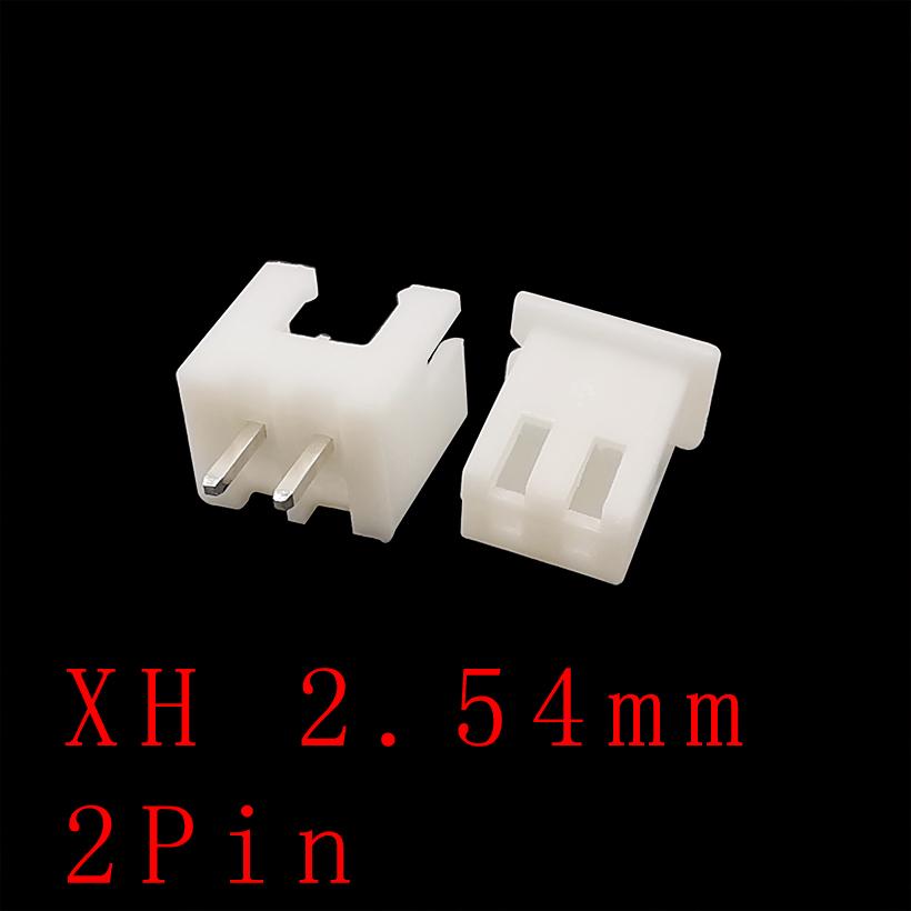 200PCS JST XH 2.54 2Pin 2.54mm Pitch Plastic Shell Terminal Wire Connector XH2.54 2P Male Plug + Female Socket Housing Terminals