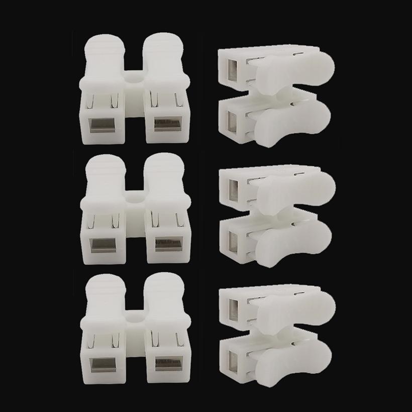 10pcs CH-2 Spring Wire Quick Connector 2p G7 Electrical Wiring Terminals Block Splice Cable Crimp Easy Fit Led Strip