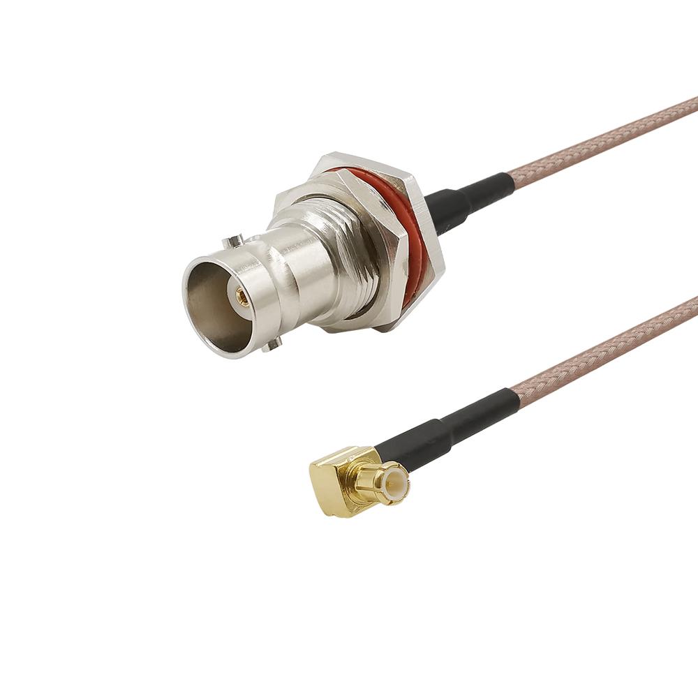 2PCS BNC Female Jack to MCX Male Plug Right Angle 90 Degree RG316 Coaxial Cable RF Adapter Antenna Extension Pigtail Cord RG316