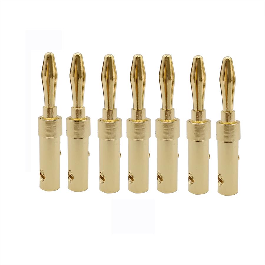 20Pcs 4mm Banana Audio Plugs Copper Gold Plated Cables Wire Speaker Banane Connectors For Amplifier Jack