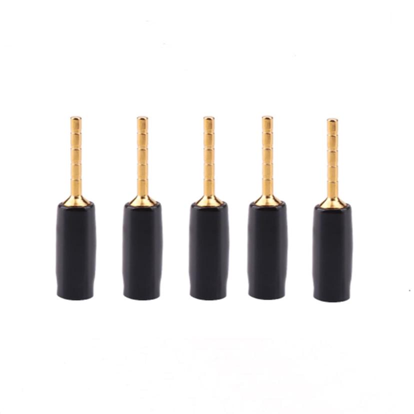 100Pcs 2mm Banana Plug Adapter Gold-Plated Copper Terminals Wiring Connector for Hi-fi Speaker Video Black And Red