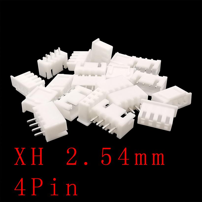 200PCS JST XH2.54 4 Pin 2.54mm Pitch Plastic Shell Male Plug and Female Socket Housing Needle Seat Terminal Wire Connector