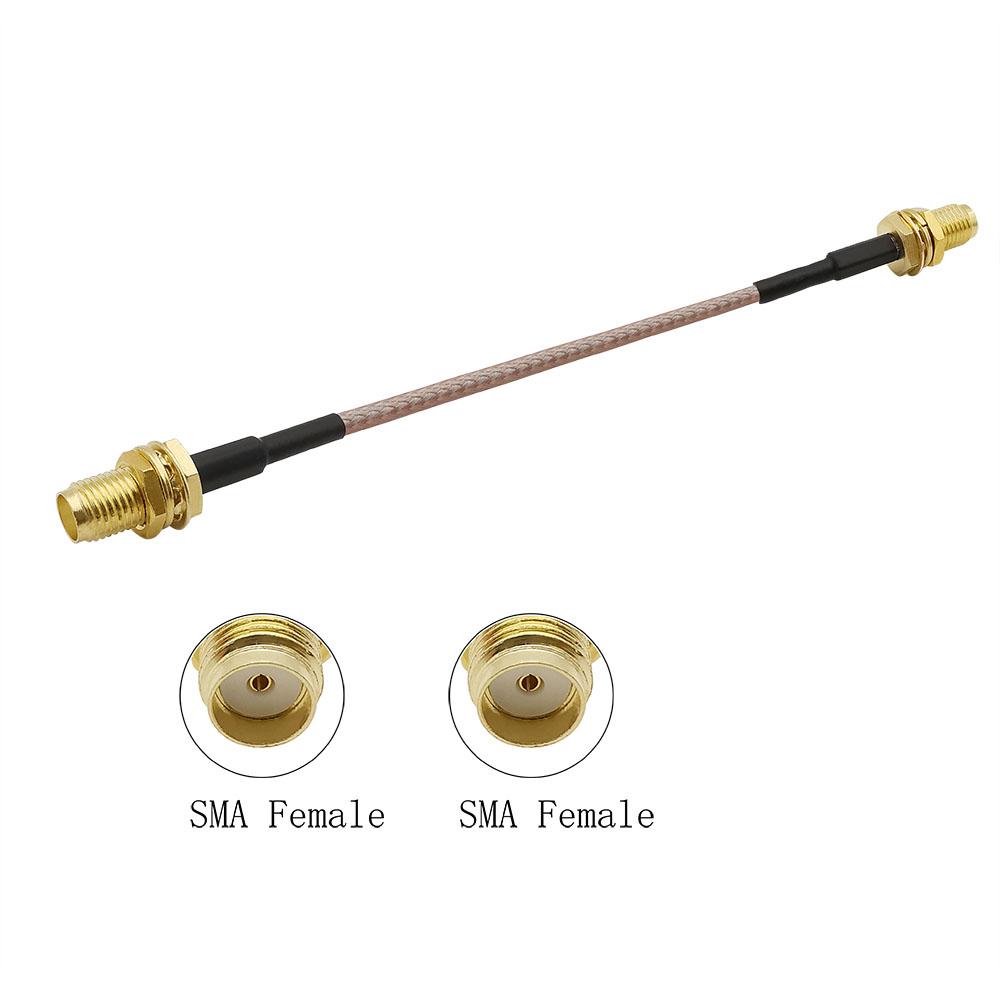 1Pcs RG316 Pigtail SMA Female to SMA Female Socket Nut Bulkhead Antenna Extension Coax Cable Adapter 1/2/3M for FPV wifi router