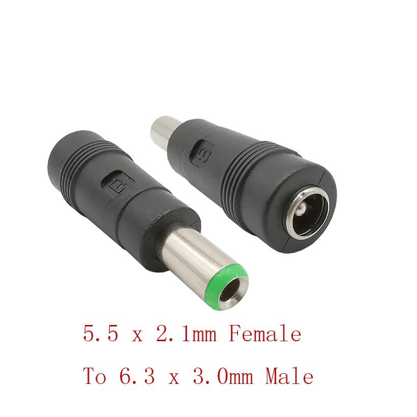 1/2/5Pcs 5.5x2.1mm Female jack to 6.3x3.0mm Male plug DC power plug Conversion Plug Jack Adapter DC Power Connector 6.3*3.0mm