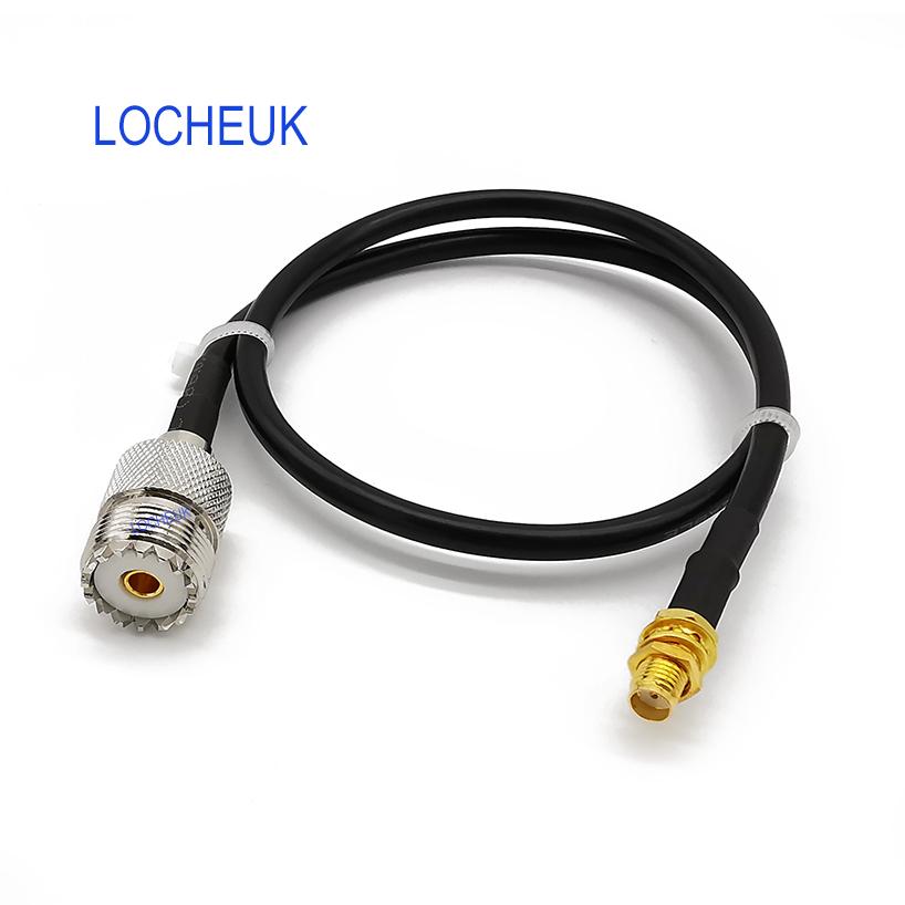 1Pcs 50CM LMR195 SMA Female to UHF Female SO239 Jack RF Coaxial Pigtail cable Antenna Connector