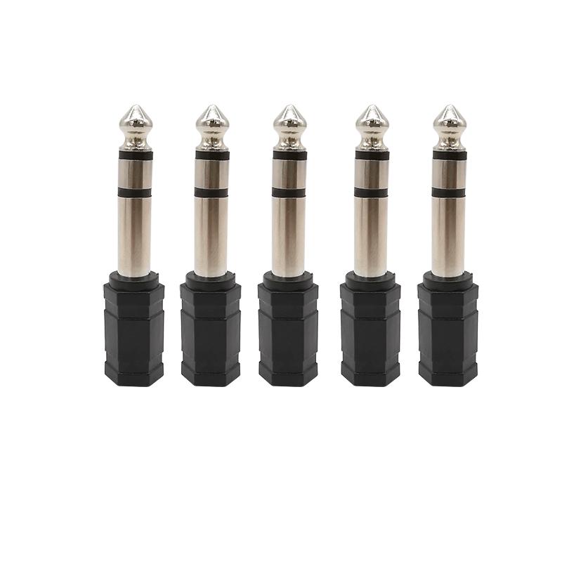 5Pcs Stereo 6.35mm Male To 3.5mm Female Audio Adapter amplifier 6.5 to 3.5mm Plug Socket Headphone Microphone Speaker Connector