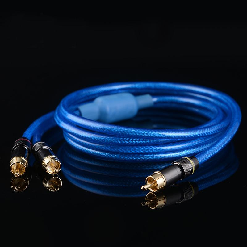 Professional Y9 RCA Male To Dual RCA Male Adapter Coaxial Cable Plug Audio Wire Connector Gold Plated for Microphone Amplifier