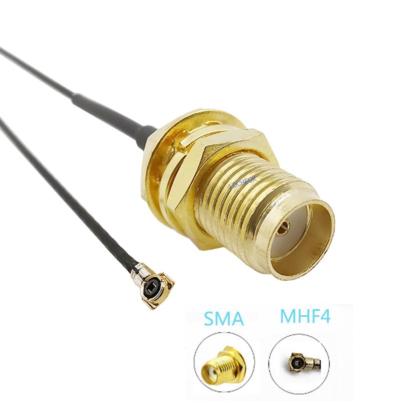 2PCS 20CM SMA Female to MHF4 IPX IPEX U.FL 0.81mm RF Pigtail Jumper Cable 0.81mm SMA to Ufl. for PCI WiFi Card Wireless Router