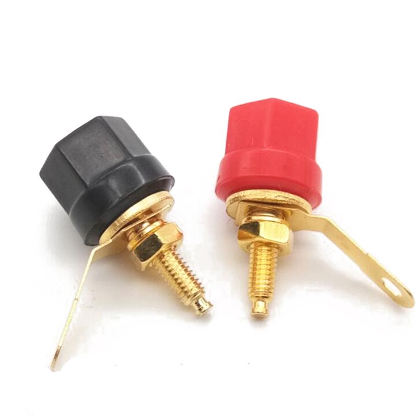 100Pcs Hex Head Terminal Speaker Amplifier Screw Binding Posts for 4mm Banana Plugs Sockets Connector Gold