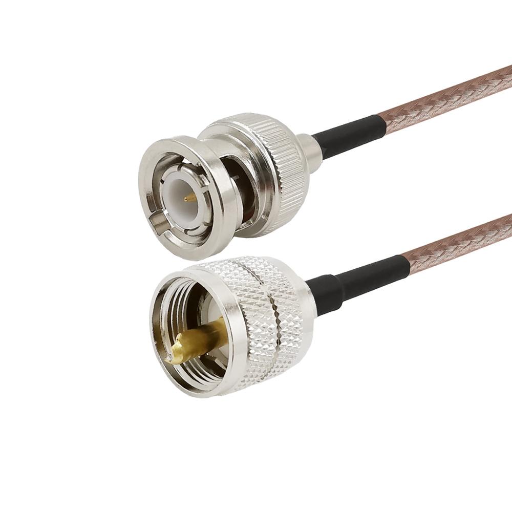 2Pcs BNC Male to UHF Male PL259 PL-259 RG316 RF Coaxial Coax Extension Cable Jumper Pigtail Antenna Extender Wire Connectors