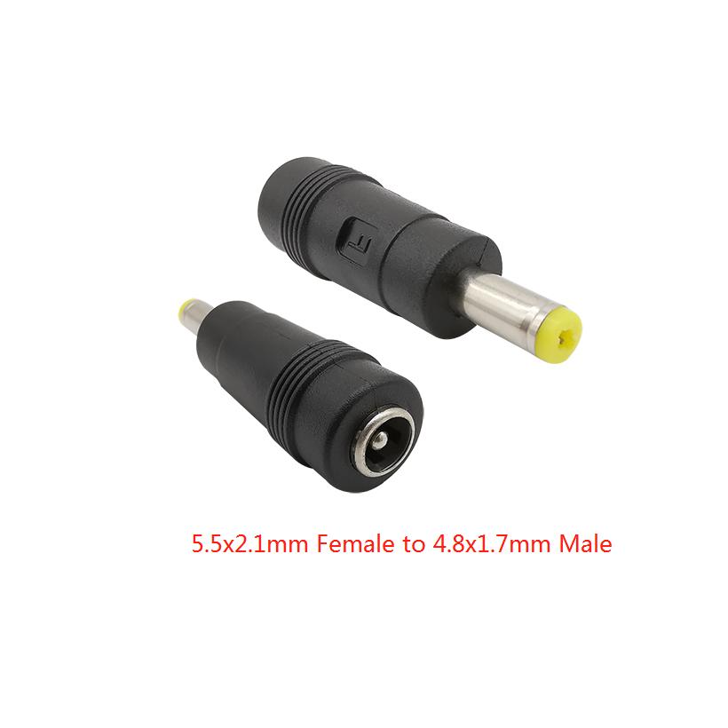 20Pcs 5.5x2.1mm Female jack to 4.8x1.7mm Male plug DC Power Plug connector Adapter 5.5*2.1mm to 4.8*1.7mm female to male adapter