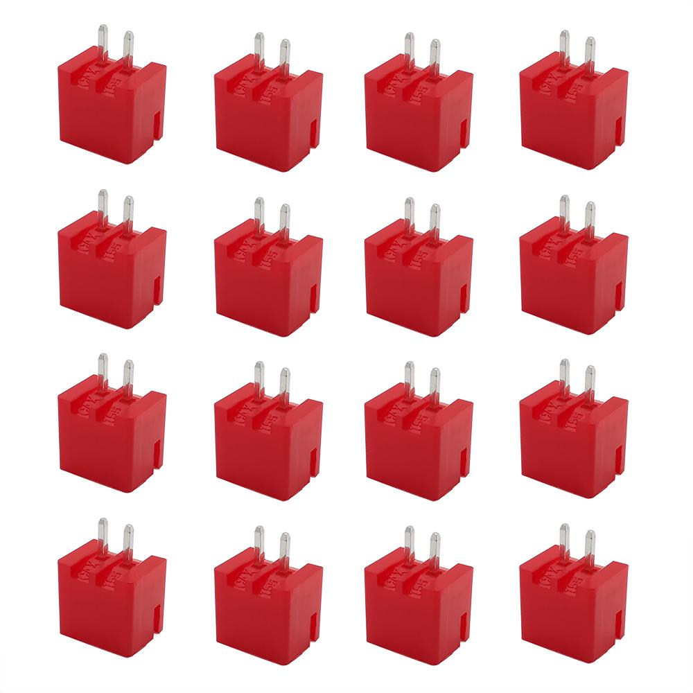 150Pcs Red Nylon XH-2A 2.54mm XH2.54-2P 2 Pin Connector Male Straight pin Socket Kits wiring terminal wafer for PCB/Automotive