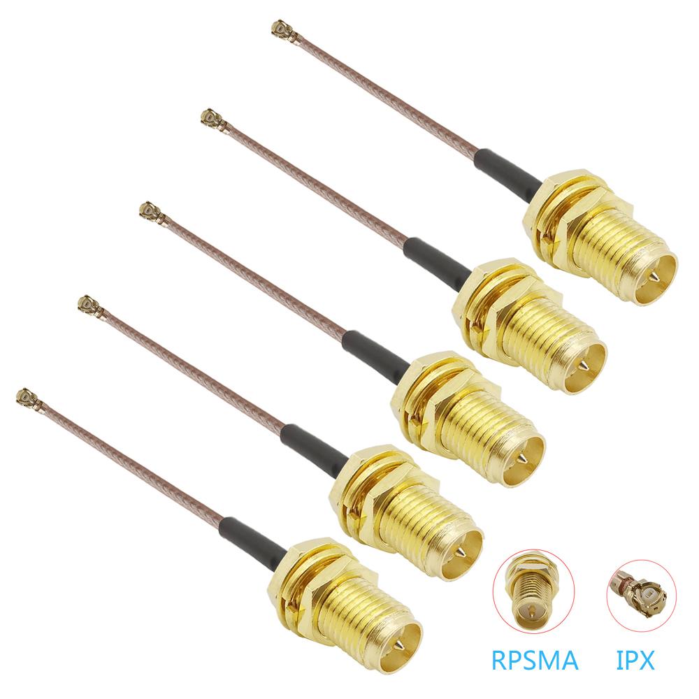 5Pcs Converter Cable RP SMA Female Jack Connector to U.FL/IPX IPEX RG178 Pigtail IPX Cable SMA to IPX Antenna Extension wire