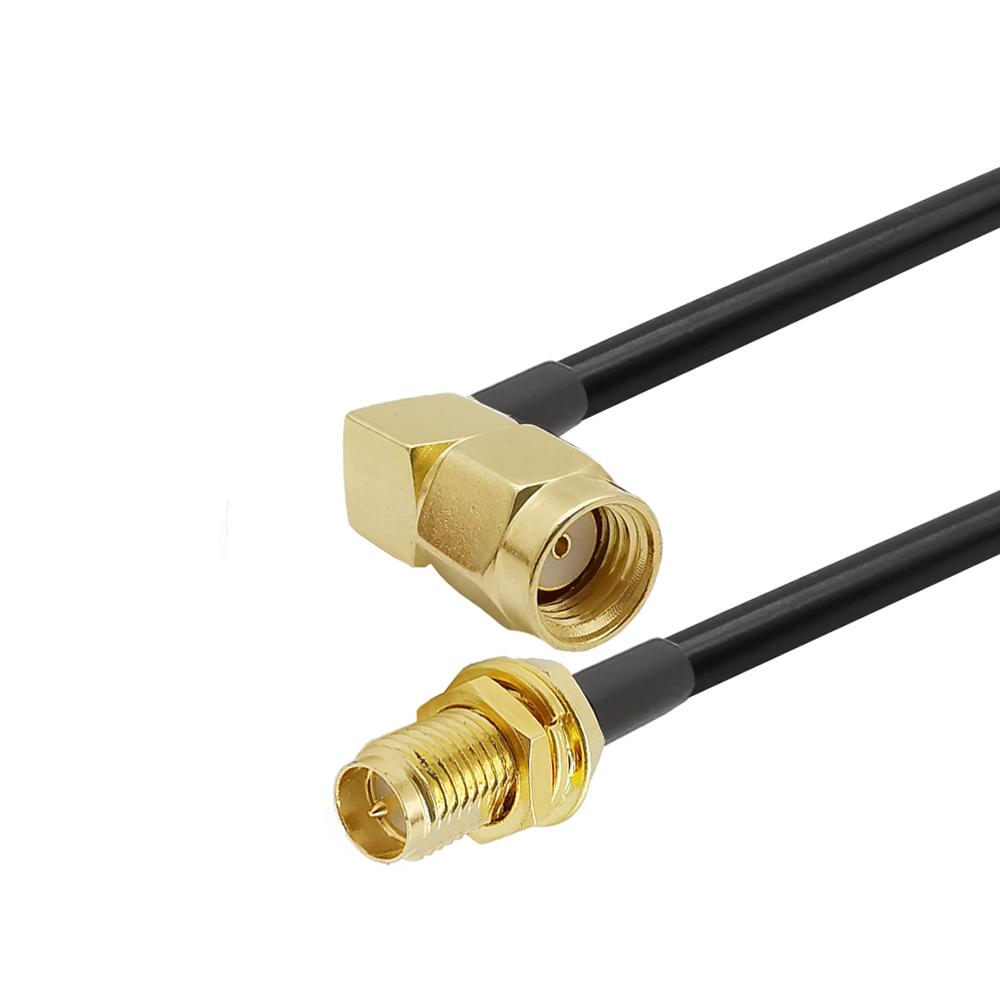 1Pcs RP-SMA Male Right Angle to RP-SMA Female LMR200 WiFi Antenna Extension Pigtail Cable For Router Gateway Equipment 8/10/15M