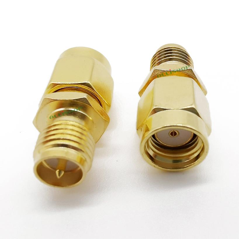 1/2Pcs SMA series connector RP SMA male plug To RP SMA Female Jack straight RF SMA Adapter Screw Thread Solder Cable mount