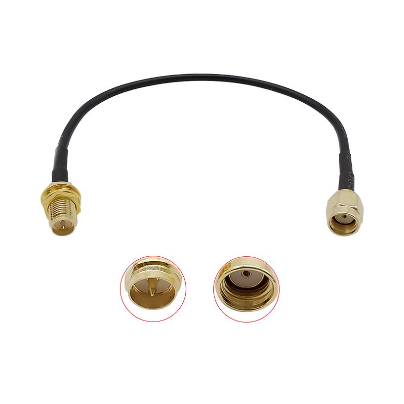 RP SMA male to Female RG174 Extension Cable adapter RP-SMA Jack to RP-SMA Plug Coaxial Pigtail RG-174 Connector 8inch