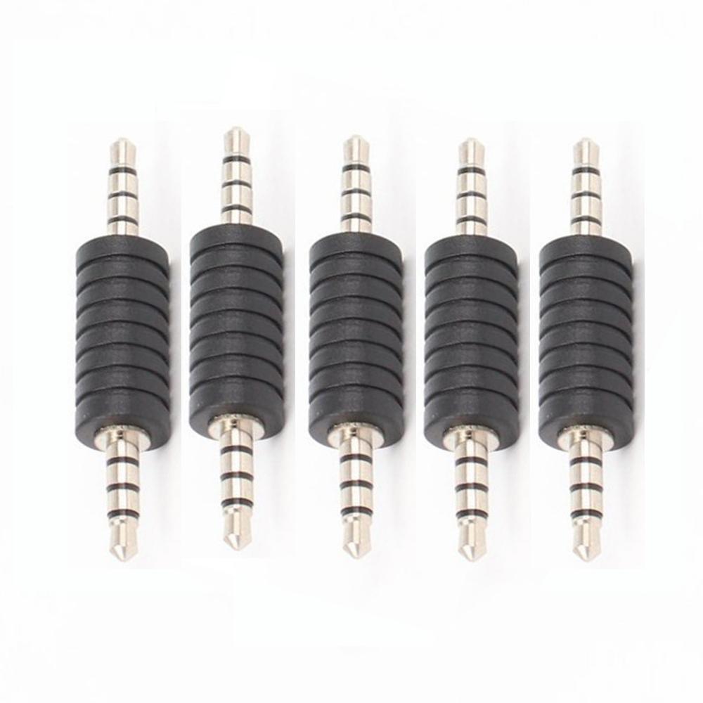100Pcs 3.5mm 4Pole Male To Male Stereo Audio Adapter Signal transmission Extension Connector For mobile phone tablet Bluetooth