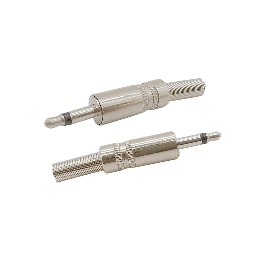 1/2Pcs 3.5mm Plug Audio Connector 2 Pole 1/8 inch Solder Type Mono Jack Male Straight Design Adapter with Spring Earphone Plug