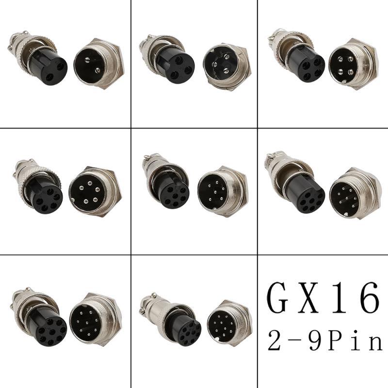 1pcs 2,3,4,5,6,7,8 9pin GX16 male and female chassis Aviation Socket Plug Wire Panel Microphone Plug Mic connector