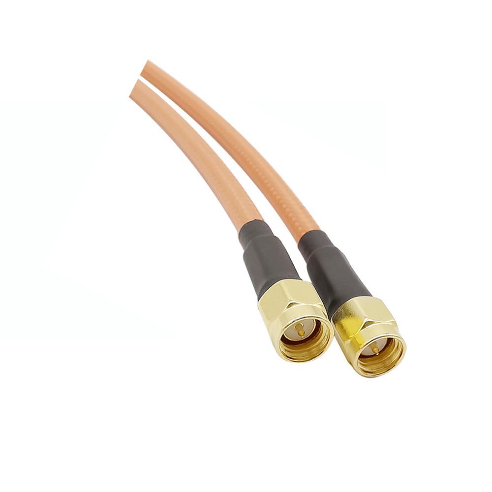 10Pcs RG400 RF Pigtail Double Antenna SMA Male To Male Connector SMAJ-SMAJ Plug Low Loss Coaxial Cable Wire Adapter