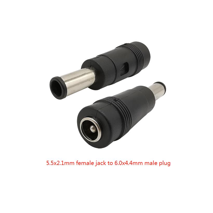 5Pcs DC Power Connector 5.5x2.1mm female jack to 6.0x4.4mm male plug DC power adapter socket female to male connector Laptop