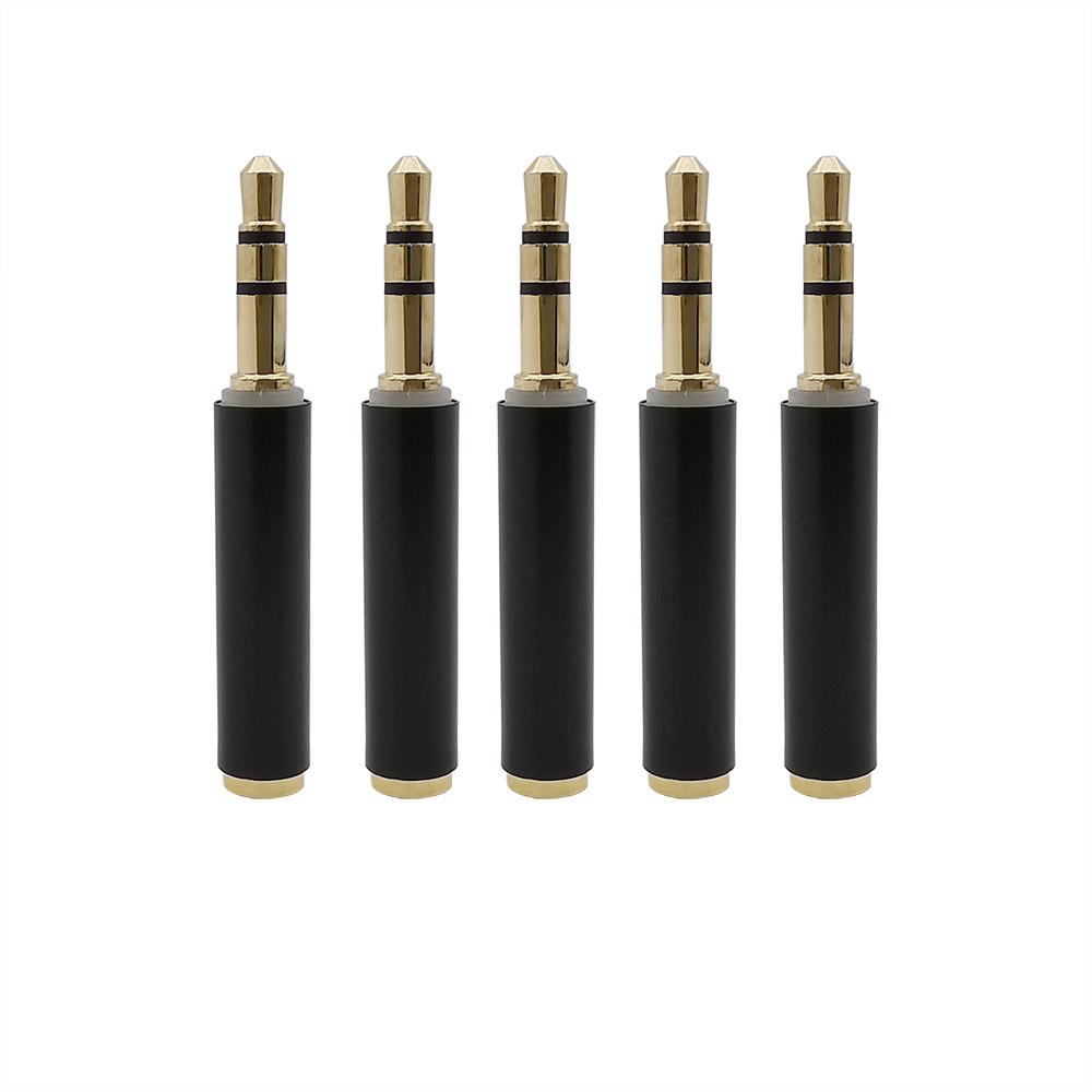 5Pcs 3.5mm TRS Male to TRRS Female Audio Stereo Adapter Gold Plated 3.5mm 3 pole Male to 3.5mm 4 pole Female Connectors 2channel
