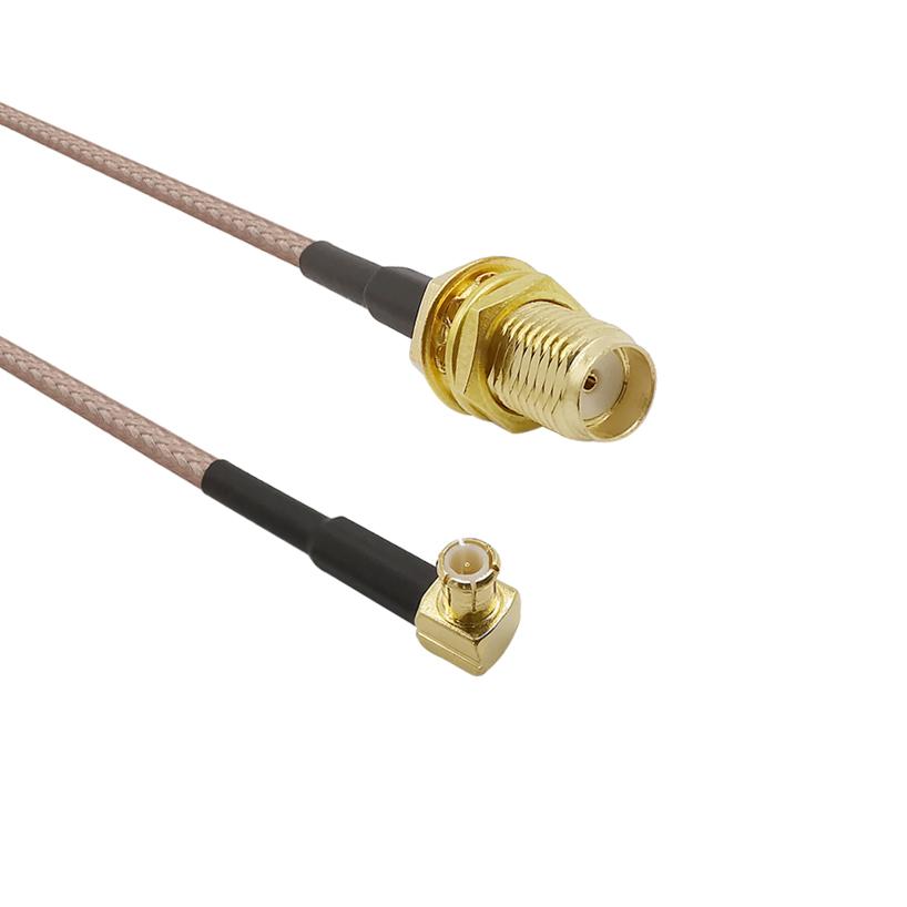 1Pcs SMA Female Jack to MCX Male Plug Right Angle RG316 20CM Wire Connector Low Loss RF Coaxial Pigtail Cable Antenna extender