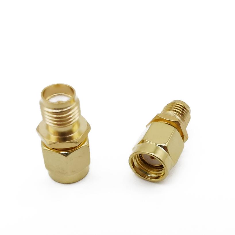 1Pcs RF Connector Adapter Coaxial Coax adapter RF SMA female to RP SMA male WiFi antenna signal intensifier repeaters radio